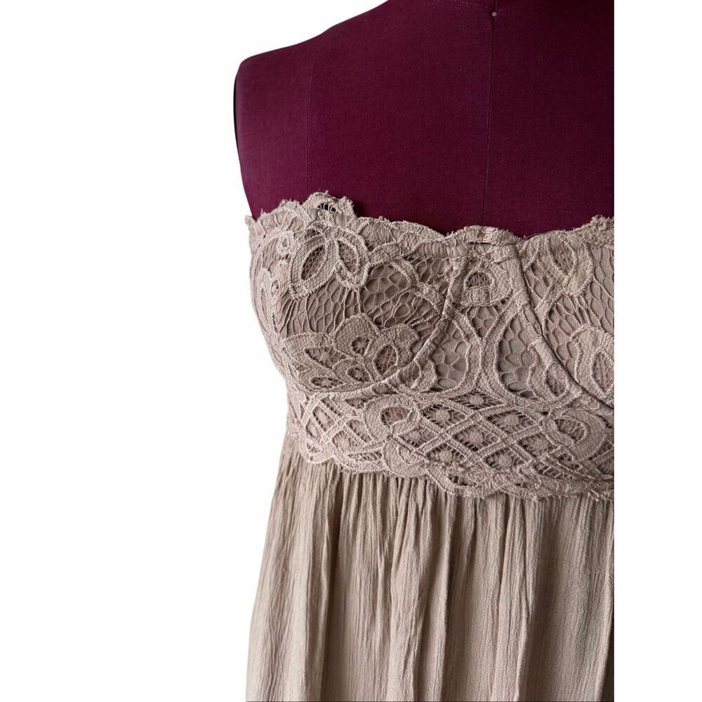 Free People Maxi Dress Adella Corset Strapless Tan Dusty Pink Small - Picture 10 of 10